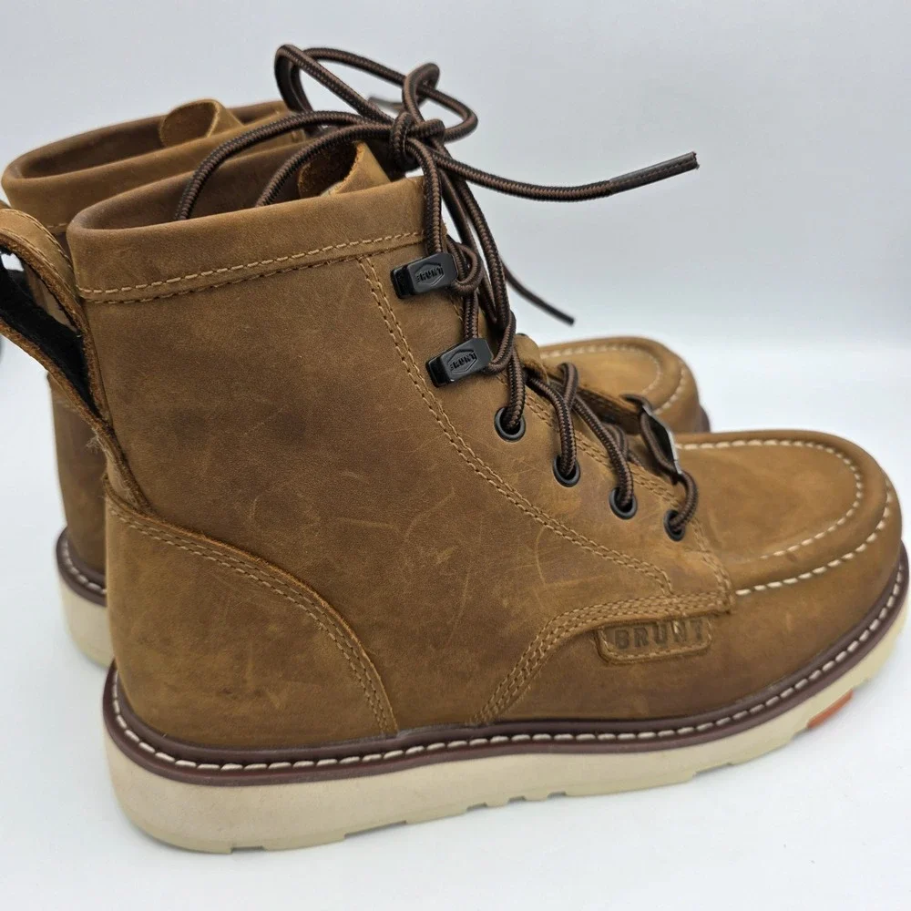 Brunt Marin Unlined Soft Toe Boots Leather  Brown Waterproof  Mens 6.5 Womens 8